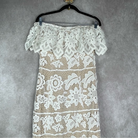 Sky Clothing Lace Tube Top Summer Beach Bride Dress In White Sz S NWT - Picture 6 of 7